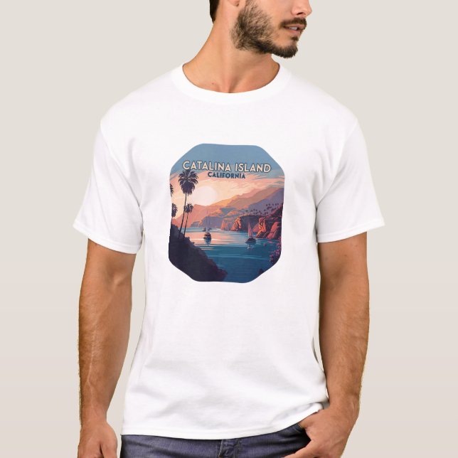 Camiseta Catalina Island California Boats Sunset Retro (Anverso)