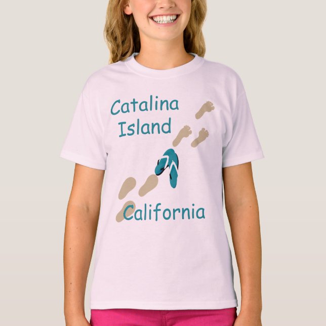 Camiseta Catalina Island California Flip Flops Chicas T (Anverso)