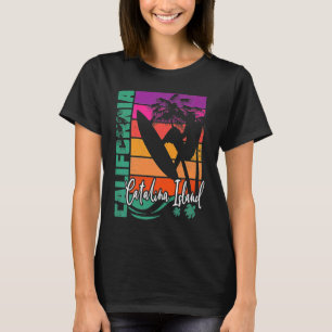 Camiseta Catalina Island California Retro Sunset Beach Surf