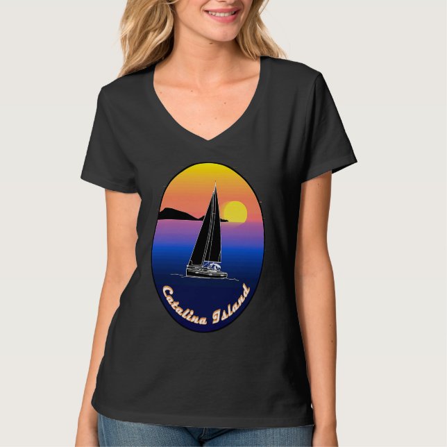 Camiseta Catalina Island Sailing Printed On Front (Anverso)