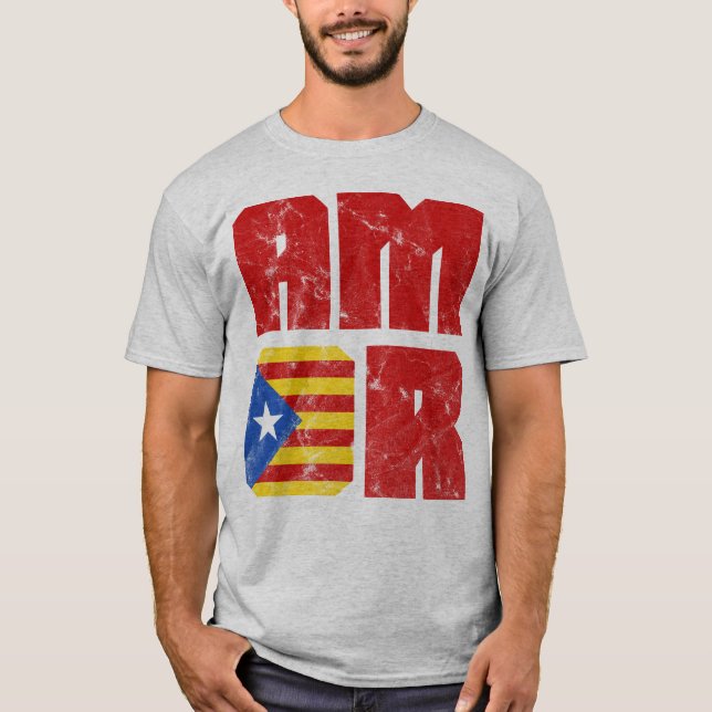 Camiseta Catalonia Amor, Amor, Independencia Catalana (Anverso)