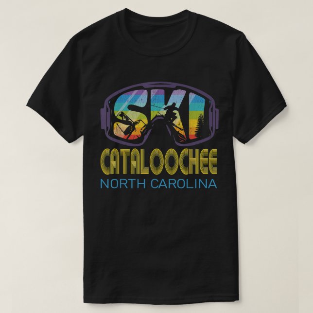 Camiseta Cataloochee de esquí Carolina del Norte vacaciones (Diseño del anverso)