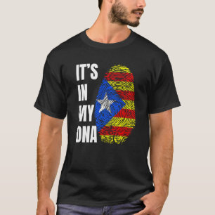 Camiseta Cataluña Huella Dactilar ADN Biometría Bandera Est