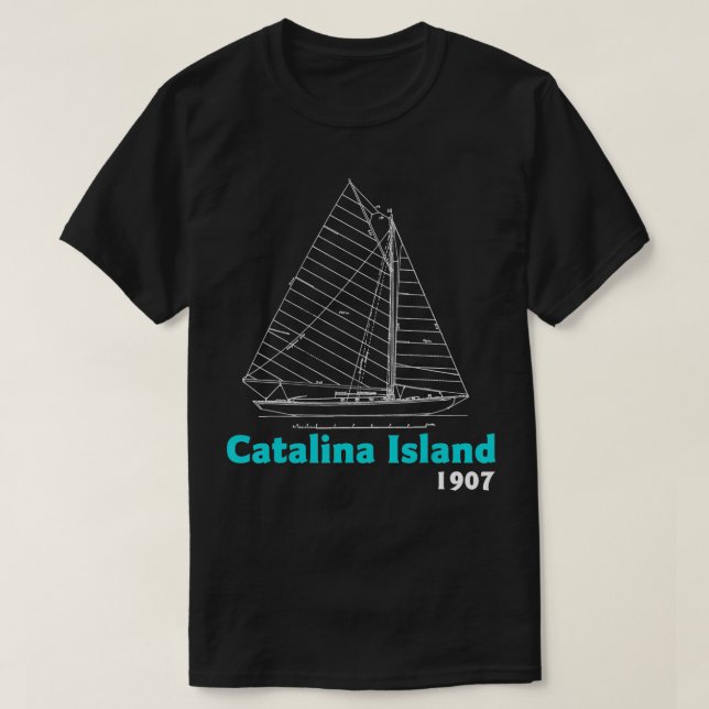 Camiseta Cataluña Island Vintage Sailboat Blueprint (Diseño del anverso)