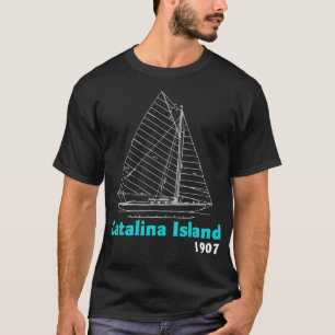Camiseta Cataluña Island Vintage Sailboat Blueprint