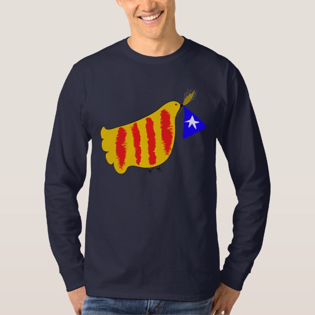Camiseta Catalunya Pau i Llibertat , paloma de la paz en Ca (Anverso)