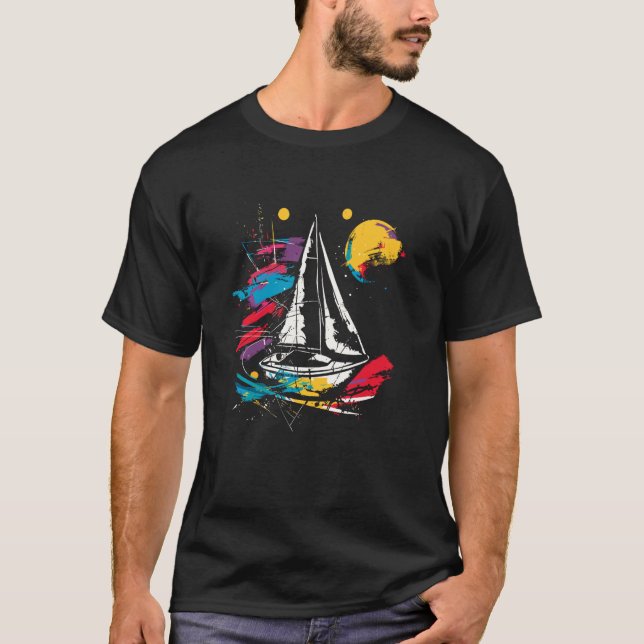 Camiseta Catamarán de Playa Gráfico de Vela (Anverso)