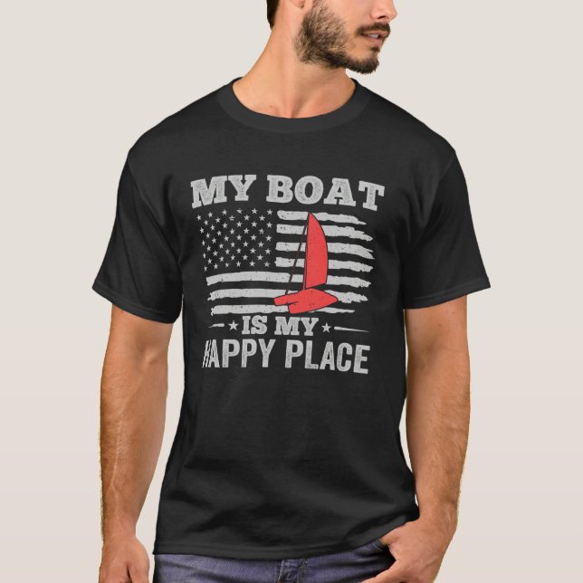 Camiseta Catamaran Two Hulls Sailing American Flag Catamara (Anverso)