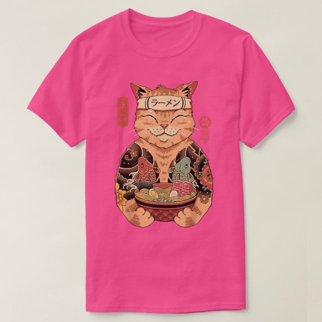 Camiseta Catana - Cute gato de inspiración japonesa  (Diseño del anverso)