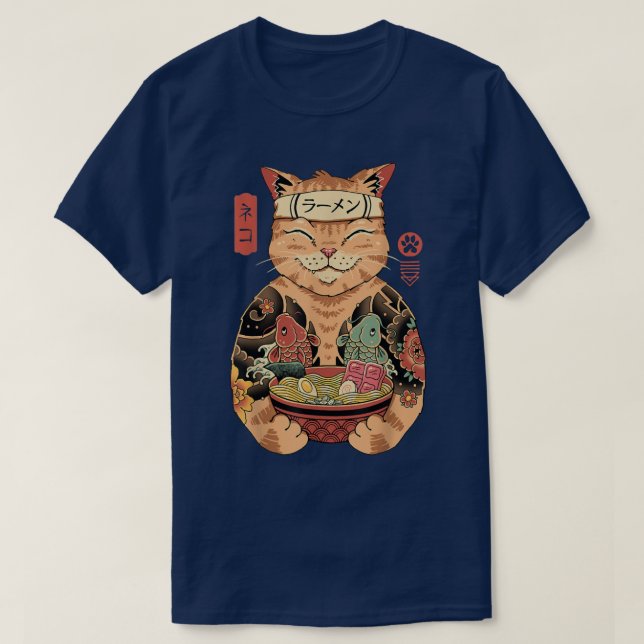 Camiseta Catana - Cute gato de inspiración japonesa (Diseño del anverso)