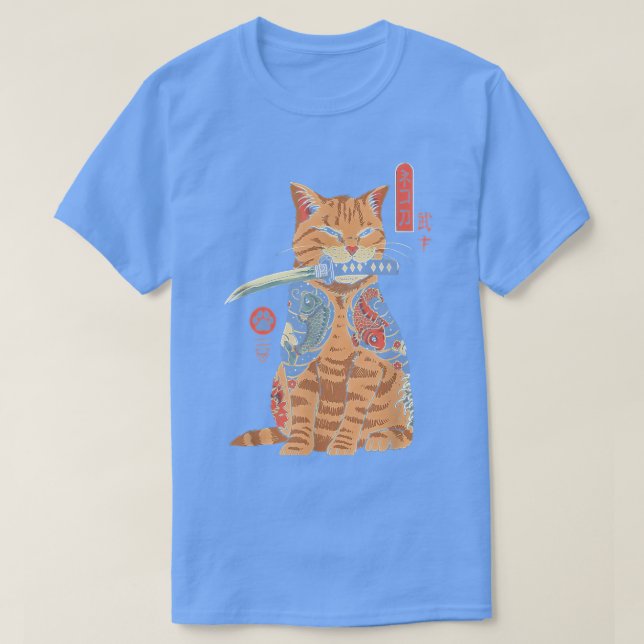 Camiseta Catana Samurai, un gato japonés, Katana (Diseño del anverso)