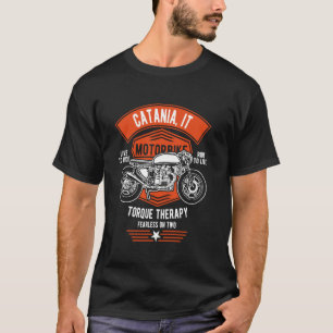 Camiseta Catania Italia Motocicleta Retro Diseño