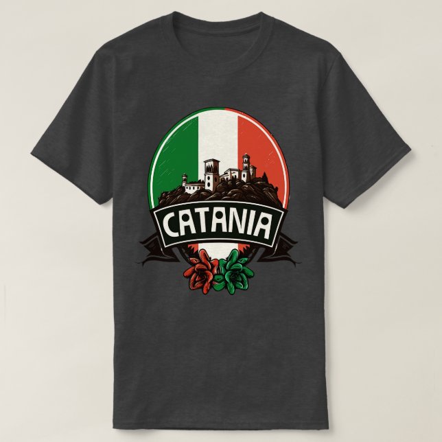 Camiseta Catania Sicilia Retro Región Italiana Diseño (Diseño del anverso)