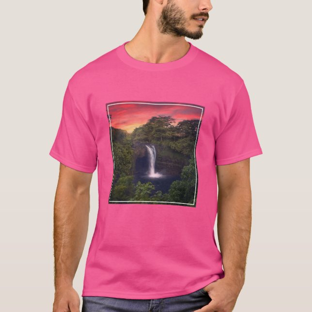 Camiseta Cataratas | Cataratas del arcoiris, Hilo, Hawaii (Anverso)