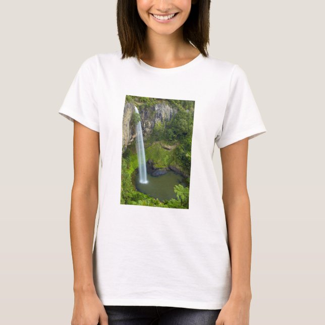 Camiseta Cataratas de velo de novias, Nueva Zelanda (Anverso)