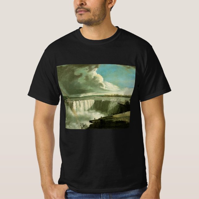 Camiseta Cataratas del Niágara desde el rock de la mesa por (Anverso)
