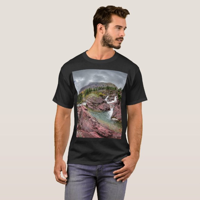 Camiseta Cataratas Redrock - Parque nacional Glacier (Anverso completo)