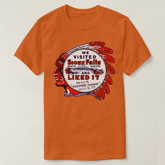 Camiseta Cataratas Sioux de 1940 en Dakota del Sur (Diseño del anverso)