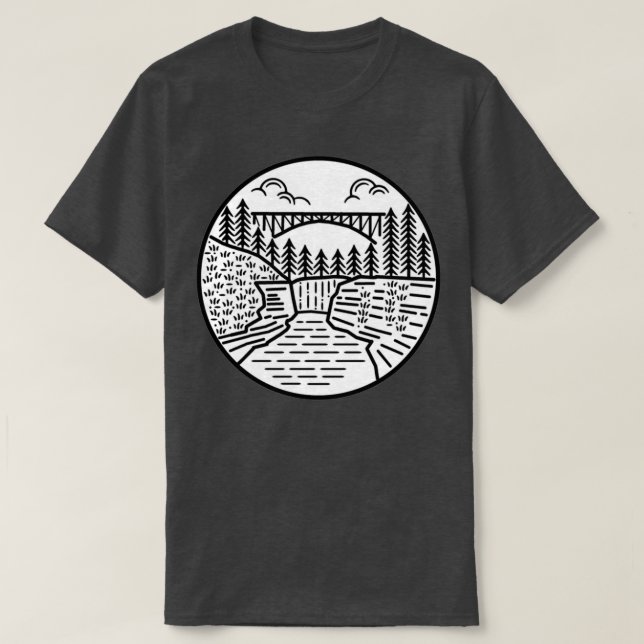 Camiseta Cataratas superiores y puente del Parque Estatal L (Diseño del anverso)