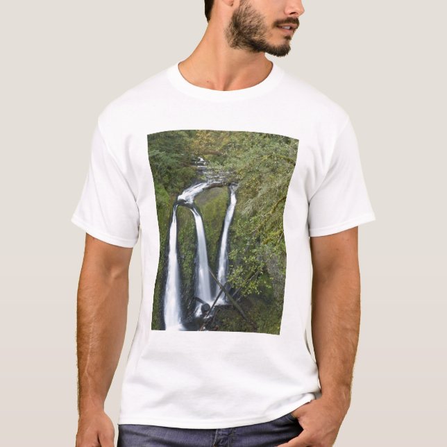 Camiseta Cataratas triples, desfiladero del río Columbia (Anverso)