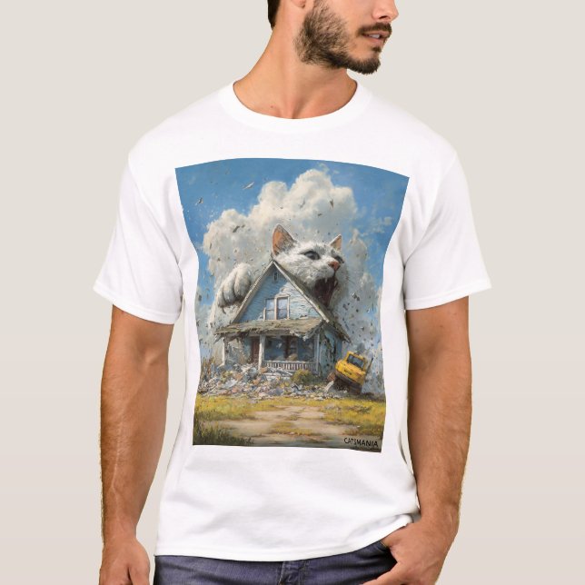 Camiseta Catástrofe: El experto en demolición felina (Anverso)