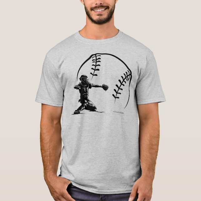 Camiseta Catcher del béisbol en acción (Anverso)