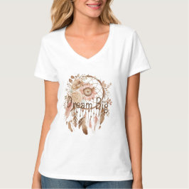 Camiseta Catcher del sueño floral marrón rosado de Rubor