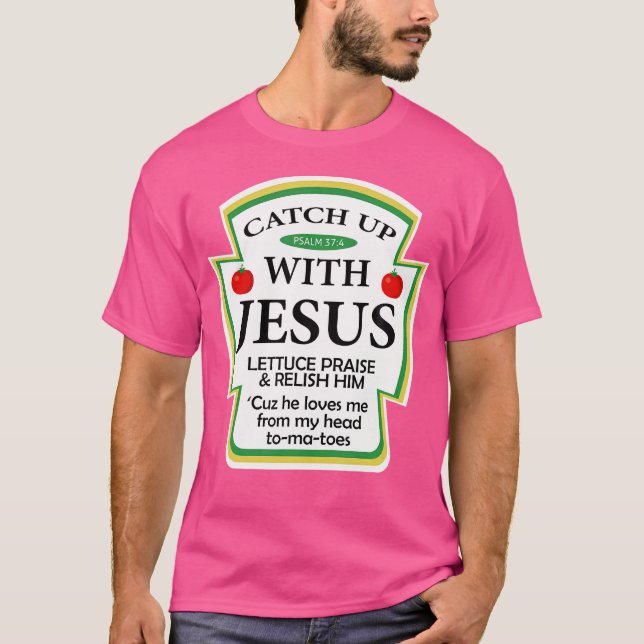 Camiseta Catchup con Jesús Gracioso regalo cristiano (Anverso)