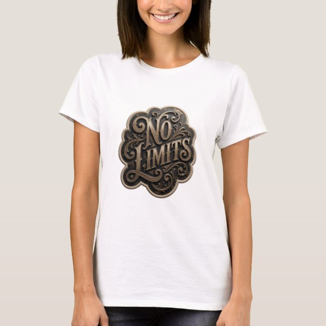 Camiseta Catchy Gold NO LIMITS Statement (Anverso)
