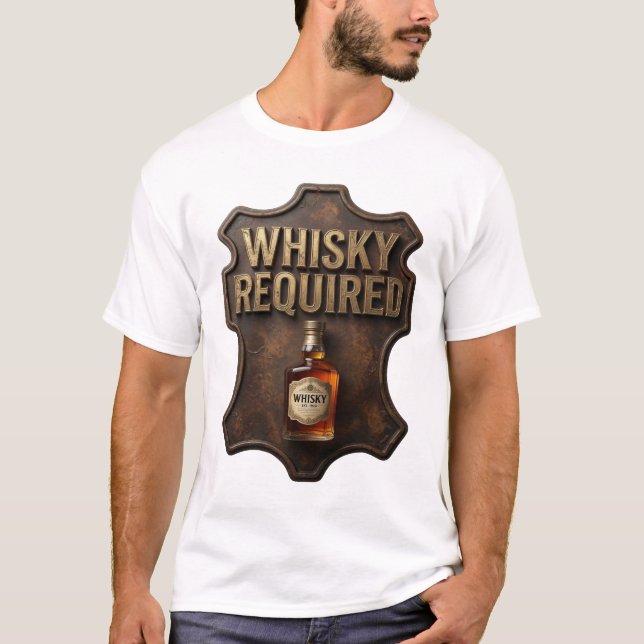Camiseta Catchy Gold WHISKY REQUIRED Statement (Anverso)