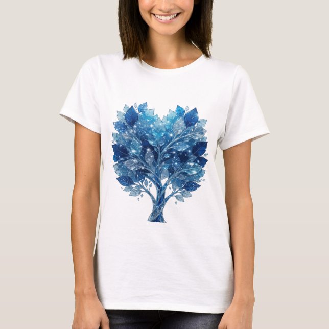 Camiseta Catchy Silver BLUE ICE TREE Slogan (Anverso)