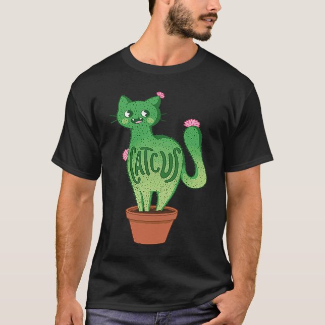 Camiseta Catcus Cat Cactus Succulent Plants Kitty Lovers Fu (Anverso)