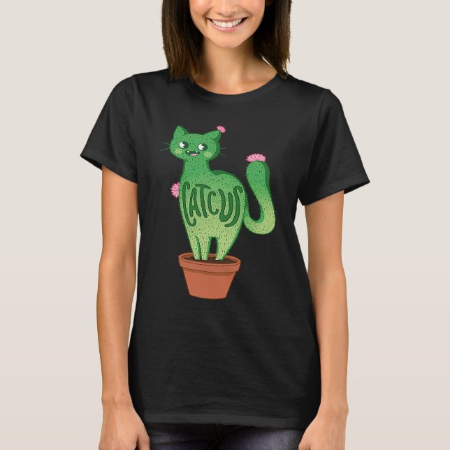 Camiseta Catcus Cat Cactus Succulent Plants Kitty Lovers Fu (Anverso)