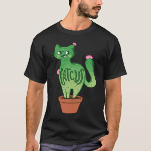 Camiseta Catcus Cat Cactus Suculent Plants Kitty Lovers Fu