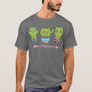 Camiseta Catcus, Hombres Mujeres Cactus Cat, Plant Lover, C