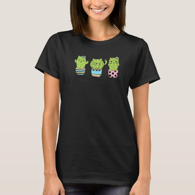 Camiseta Catcus Women Mens Cactus Cat Plant Catus Planta 2 (Anverso)