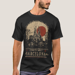 Camiseta Catedral de Barcelona Arquitectura del Sol Rojo Vi