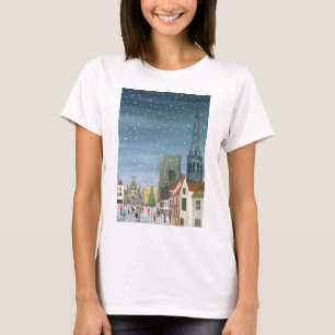 Camiseta Catedral de Chichester una escena de la nieve