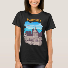 Camiseta Catedral de la Ciudad Antigua de Dubrovnik Púrpura