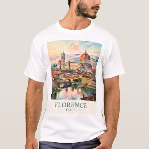 Camiseta Catedral de la Cúpula de Florencia Acuarela Italia