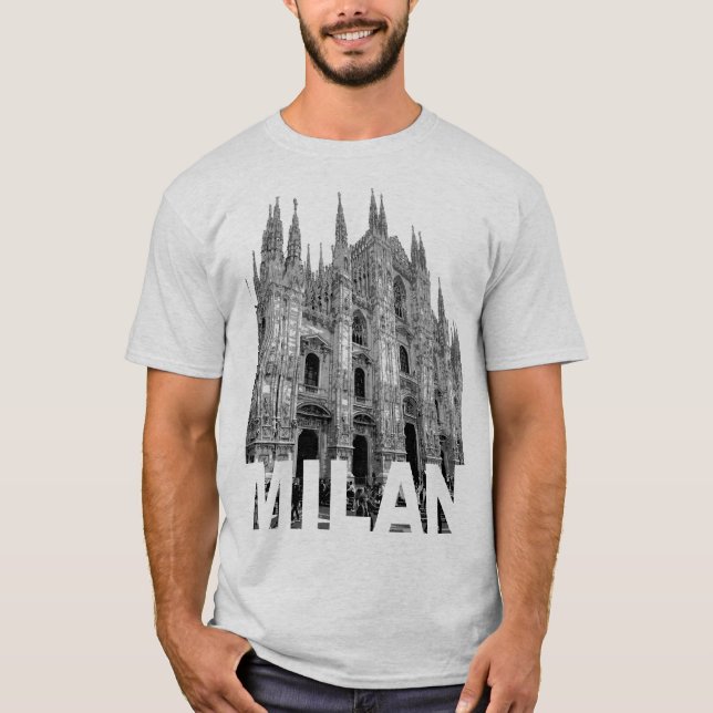 Camiseta Catedral de la Iglesia de Milán, Lombardía en un (Anverso)