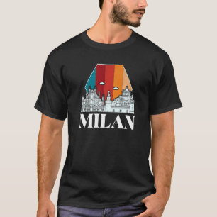 Camiseta Catedral de Milán Silueta Retro Italia