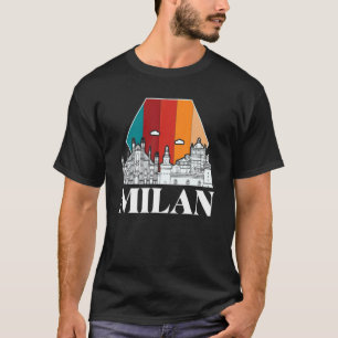 Camiseta Catedral de Milán Silueta Retro Italia