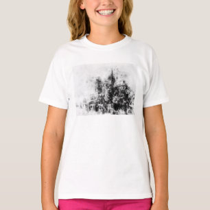 Camiseta Catedral de Notre-Dame, Ilustracion blanco y negro