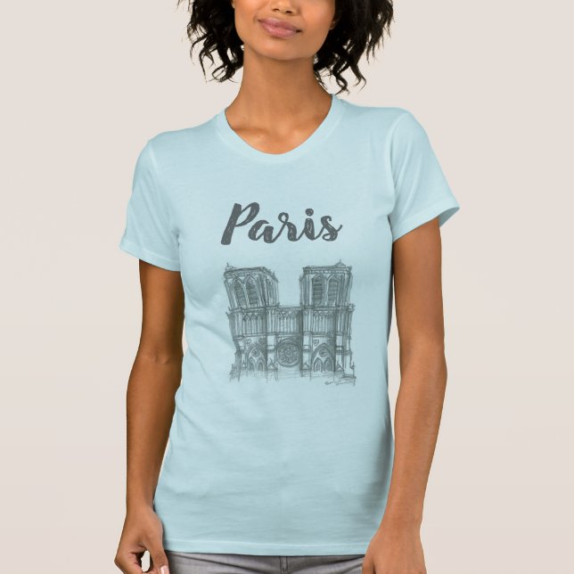 Camiseta Catedral de Notre Dame, París, Francia (Anverso)