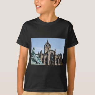 Camiseta Catedral de St Giles y estatua de David Hume