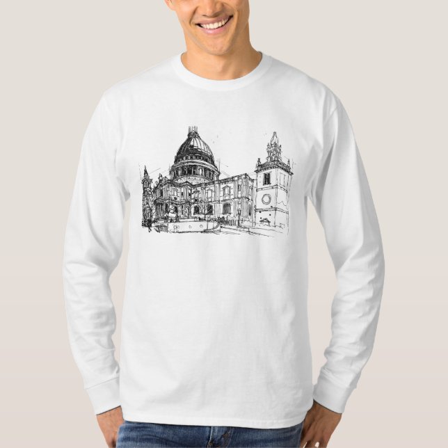 Camiseta Catedral del St. Pauls, Londres. Bosquejo (Anverso)