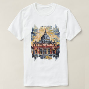 Camiseta Catedral del Vaticano Pintura de la Basílica de Sa