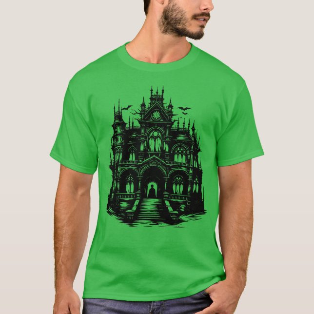 Camiseta Catedral gótica atormentada Iglesia de la Fantasía (Anverso)