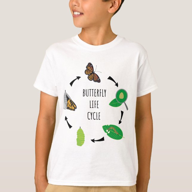 Camiseta Caterpillar Butterfly Life Cyology Science (Anverso)